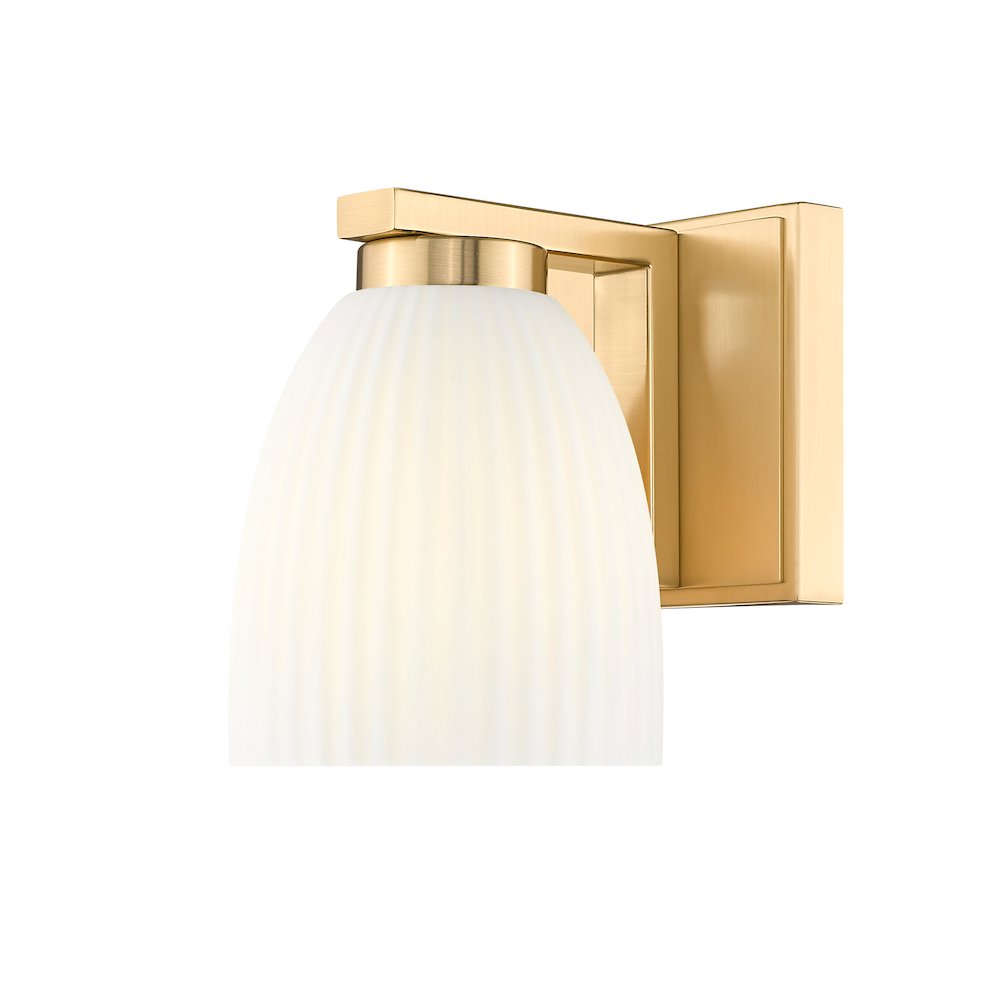 Z-Lite Naya 1 Light Wall Sconce in Modern Gold color, Steel frame. Picture 1