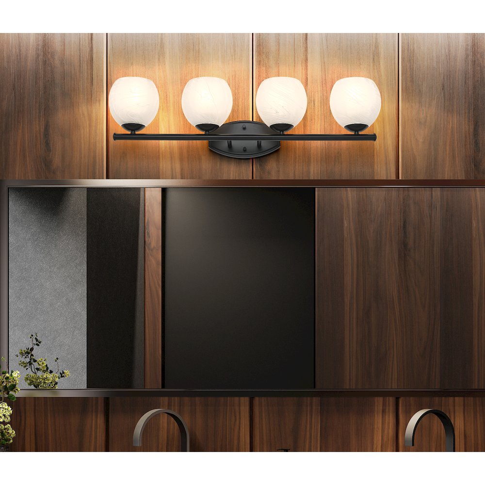 Z-Lite 4 Light Vanity, Matte Black. Picture 5