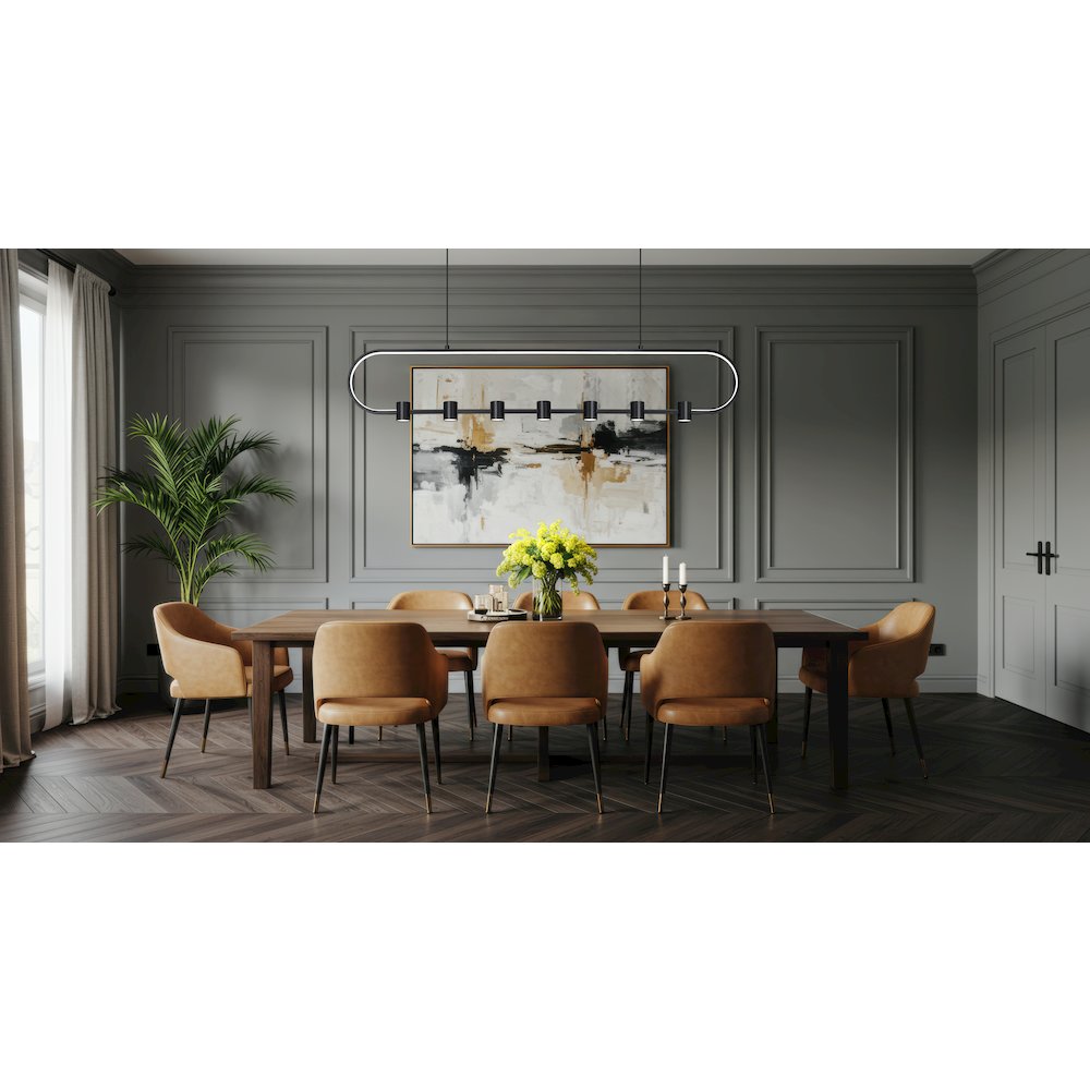 Z-Lite 7 Light Linear Chandelier, Matte Black. Picture 6