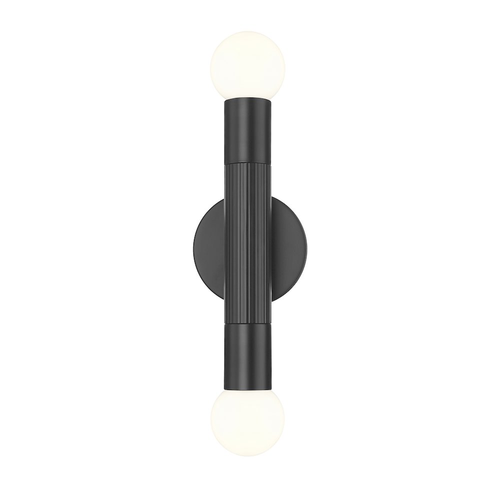 Z-Lite Stari 2 Light Wall Sconce in Matte Black color, Steel frame. Picture 2