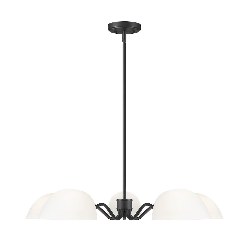 Z-Lite 5 Light Chandelier, Matte Black. Picture 2