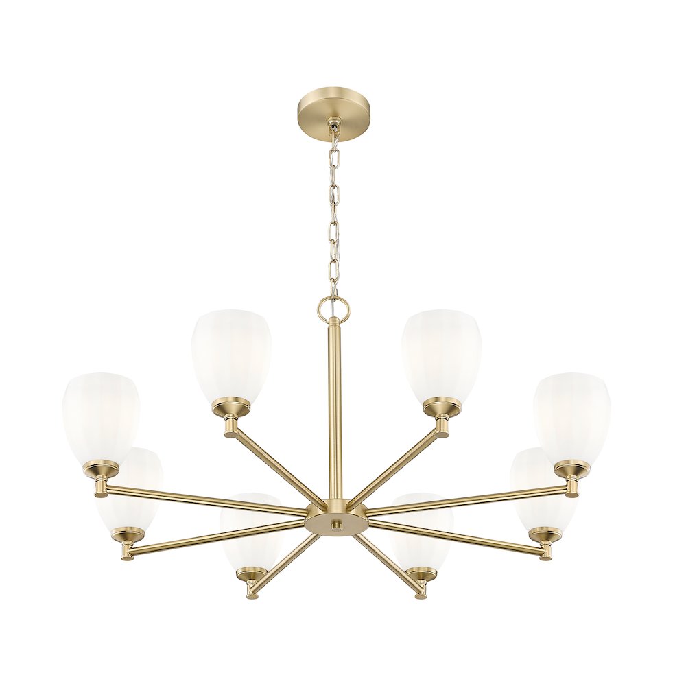 Z-Lite Oren 8 Light Chandelier in Modern Gold color, Steel frame. Picture 2