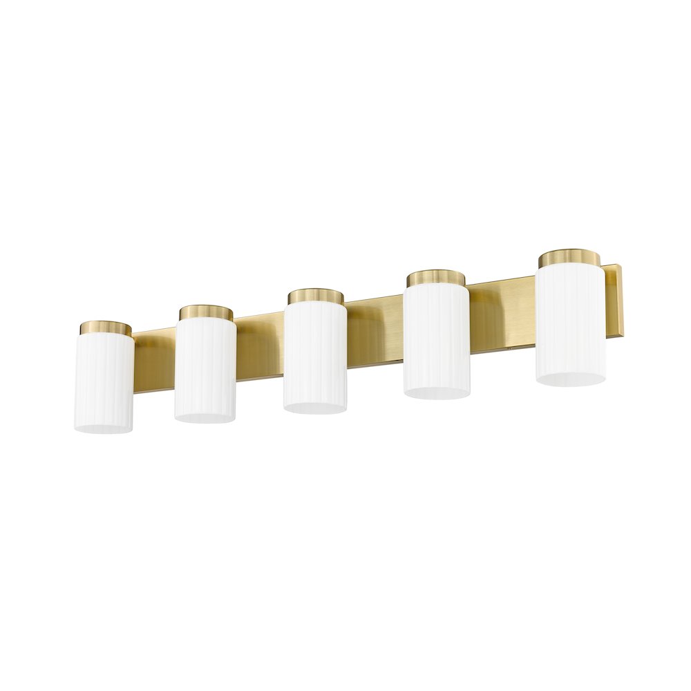 Z-Lite Burk 5 Light Vanity, Luxe Gold. Picture 5