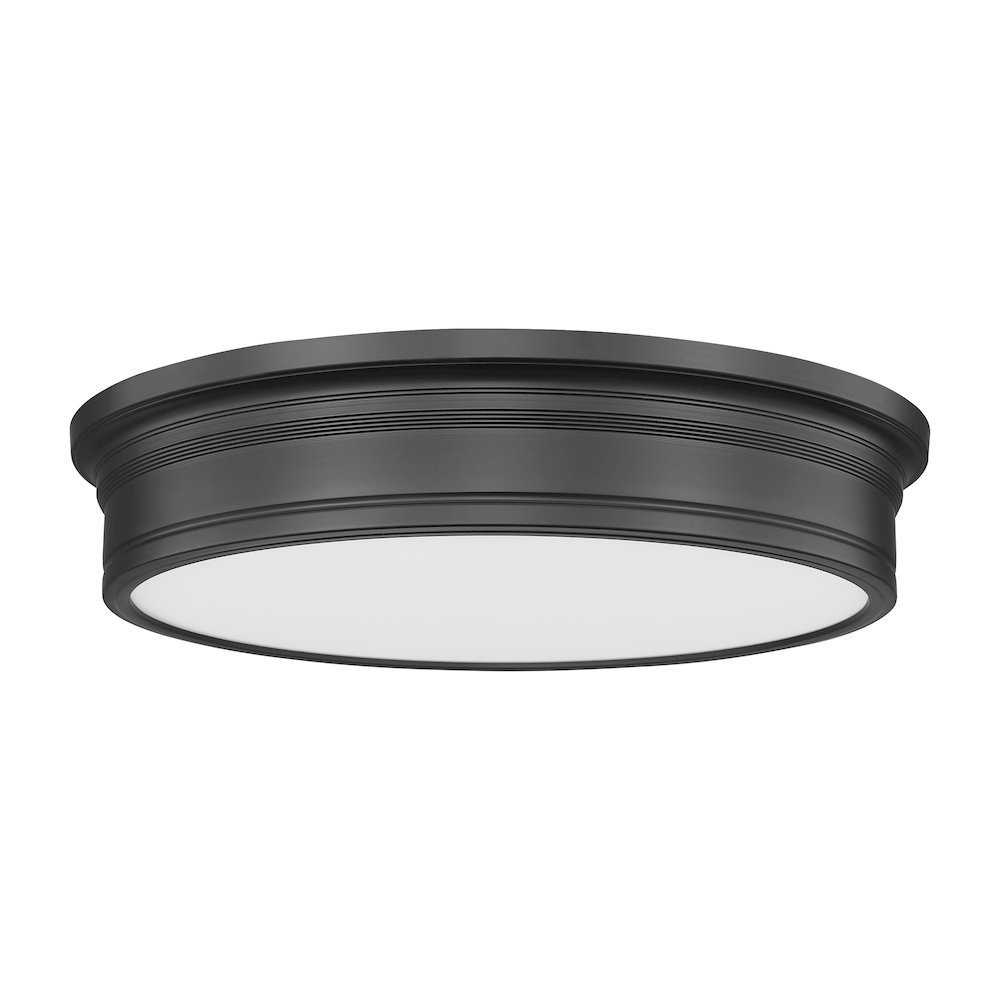 Z-Lite 1 Light Flush Mount, Matte Black. Picture 7