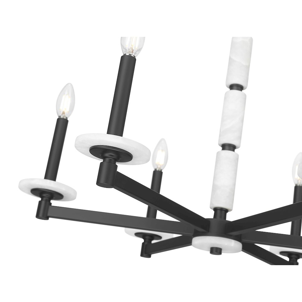 Z-Lite Kaden 6 Light Chandelier in Matte Black color, Steel frame. Picture 4