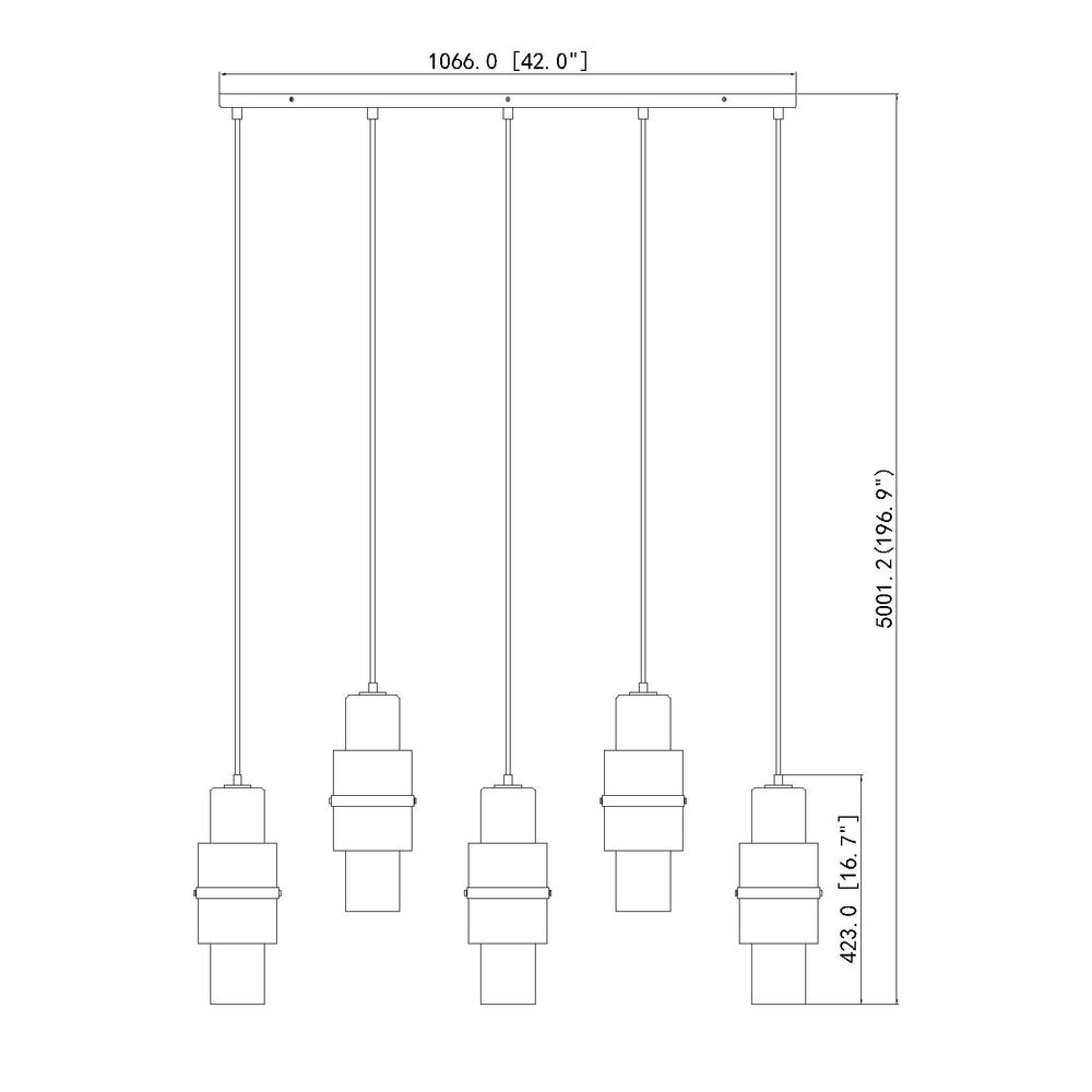 5 Light Linear Chandelier. Picture 6