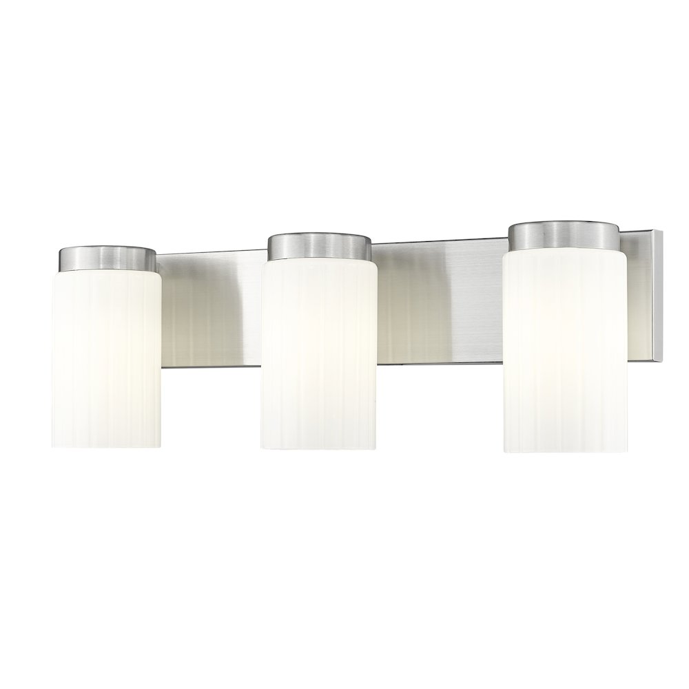 Z-Lite Burk 3 Light Vanity, Brushed Nickel. Picture 1
