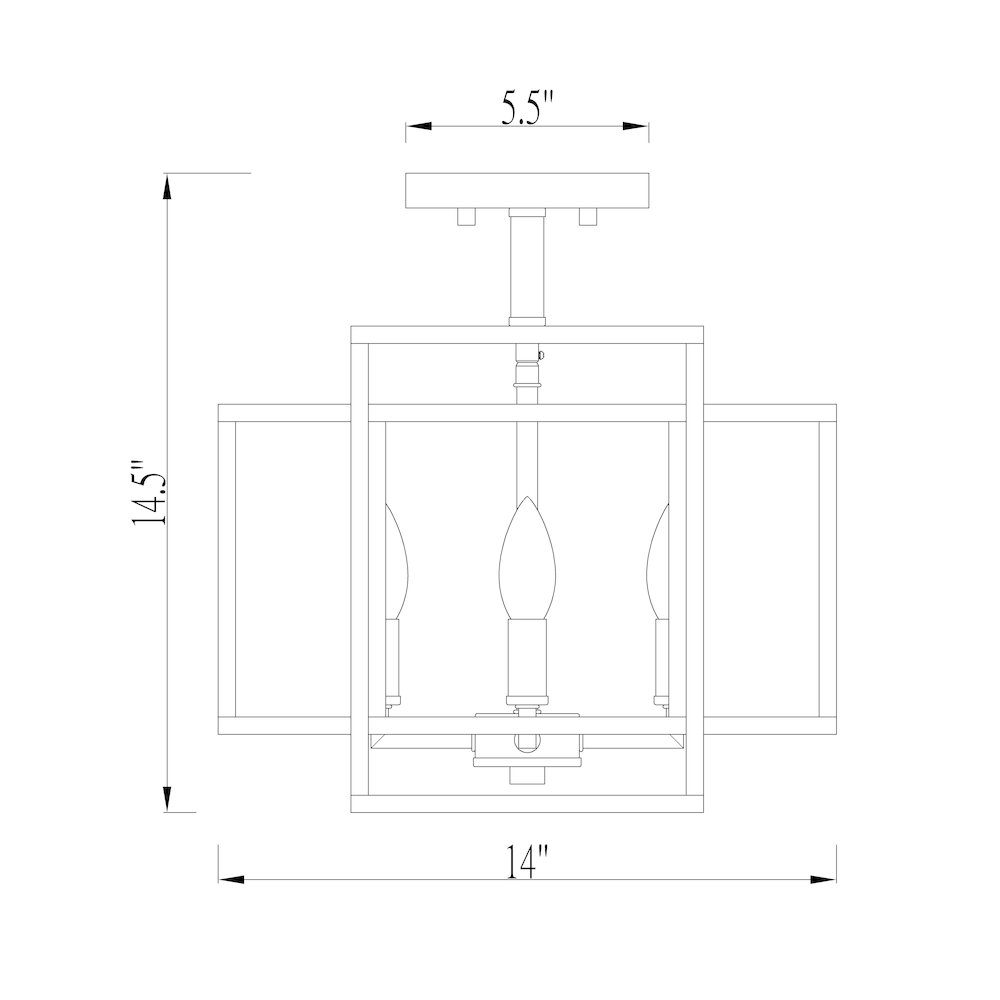 Z-Lite 4 Light Semi Flush Mount. Picture 8