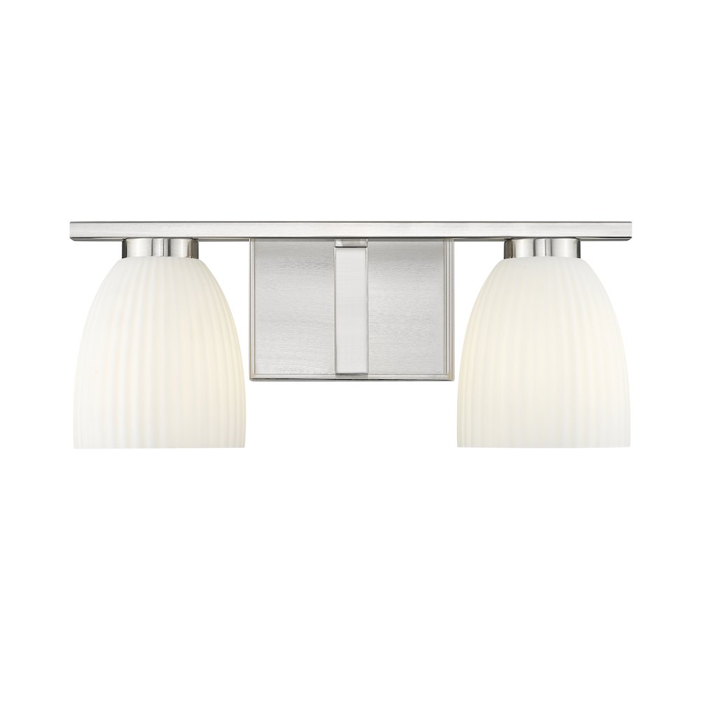 Z-Lite Naya 2 Light Vanity in Brushed Nickel color, Steel frame. Picture 2