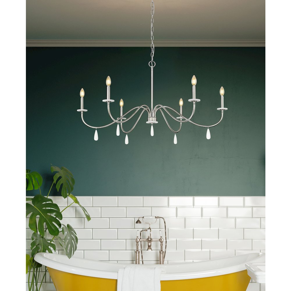 Z-Lite 6 Light Chandelier, Brushed Nickel. Picture 5