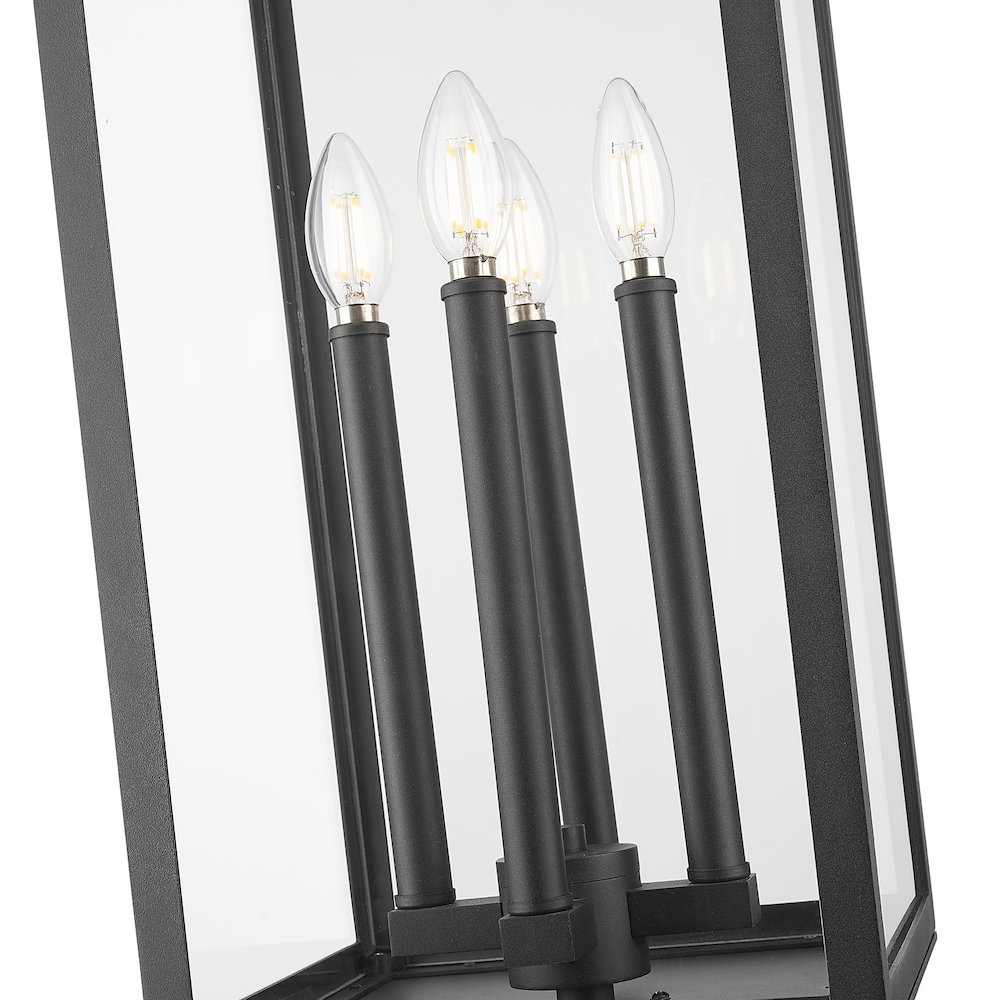 Z-Lite Nova 4 Light Outdoor Pier Mounted Fixture, Black. Picture 4
