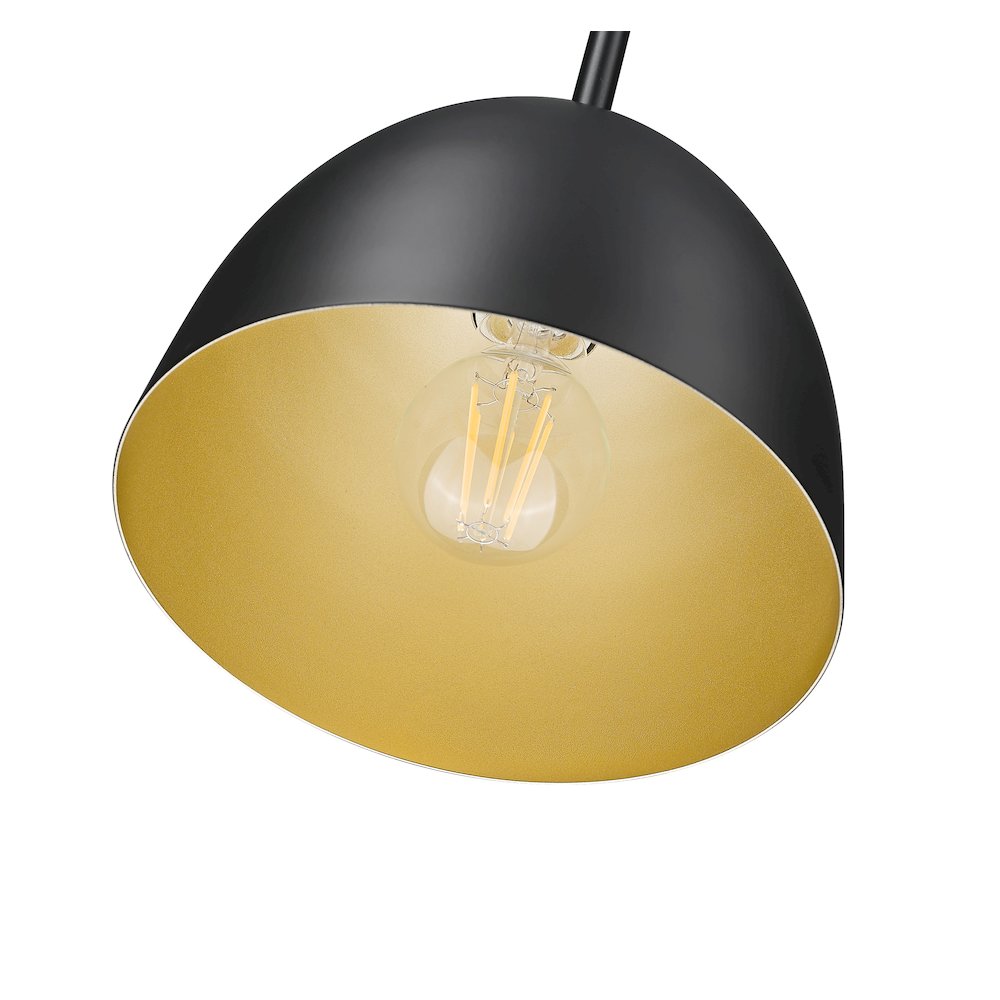 Z-Lite 1 Light Pendant, Matte Black. Picture 4