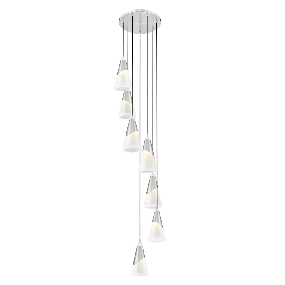 Z-Lite Aimie 7 Light Chandelier, Brushed Nickel. Picture 2