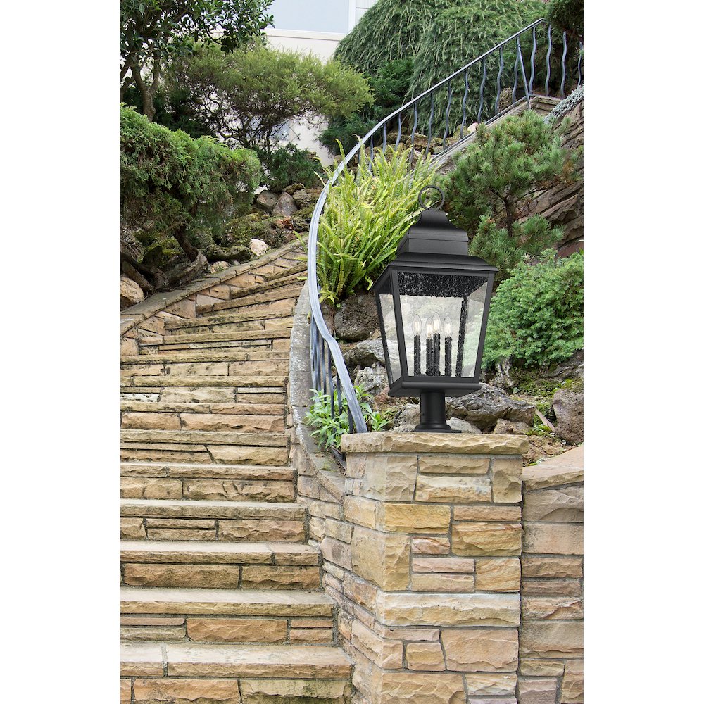 Z-Lite 4 Light Outdoor Pier Mounted Fixture, Sand Black. Picture 5