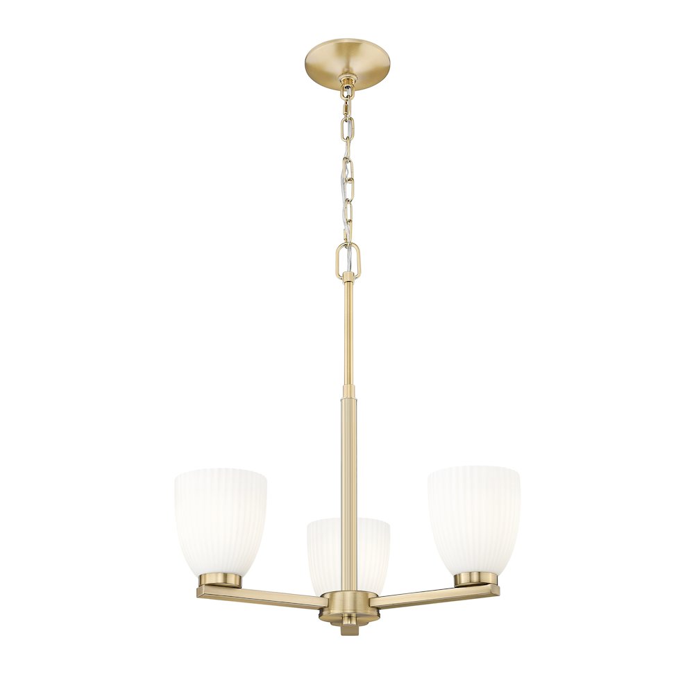 Z-Lite Naya 3 Light Chandelier in Modern Gold color, Steel frame. Picture 3