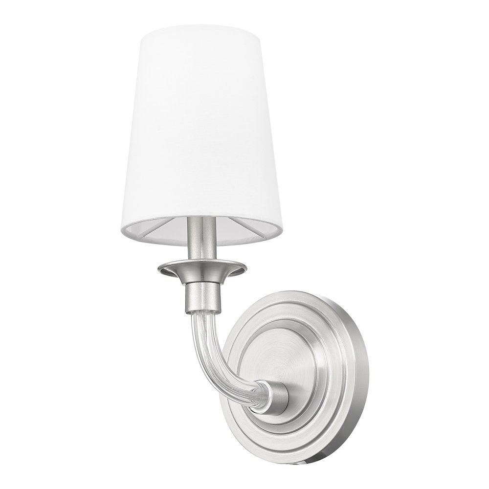 Z-Lite Katerina 1 Light Wall Sconce in Brushed Nickel Frame Finish. Picture 5