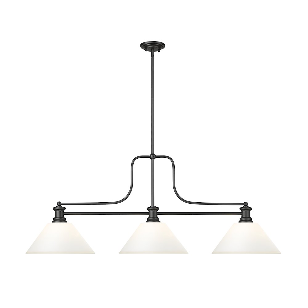 Z-Lite Melange 3 Light Billiard, Steel Frame, Matte Opal Shade Color. Picture 2