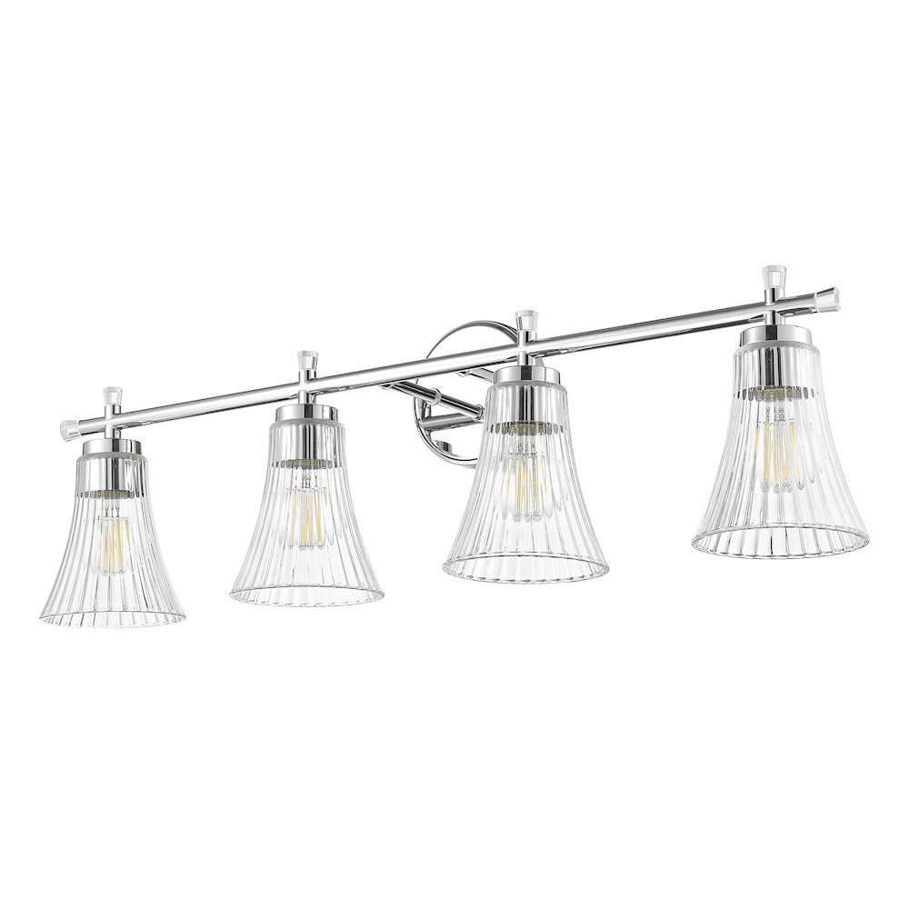 Z-Lite Belle 4 Light Vanity in Chrome color, Steel frame. Picture 5