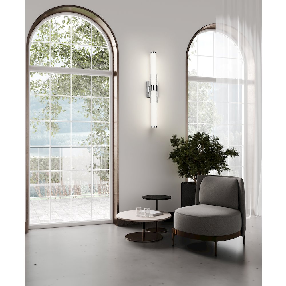 Z-Lite Egon 1 Light Vanity in Chrome color, Steel frame. Picture 7