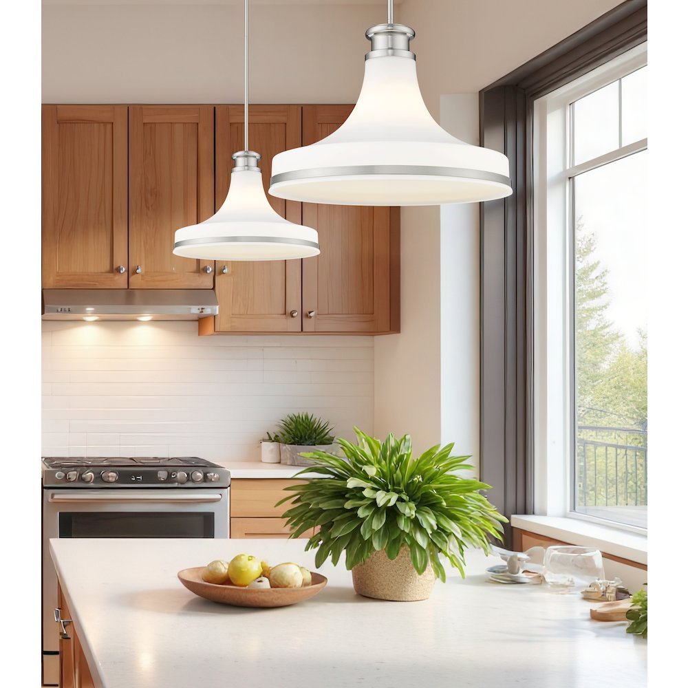 Z-Lite 1 Light Pendant, Brushed Nickel. Picture 5