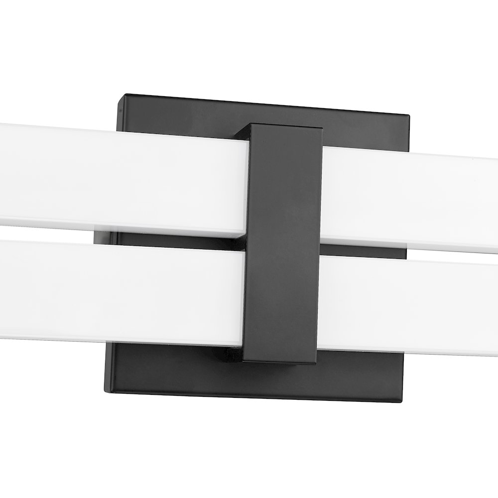 Z-Lite Zane 2 Light Vanity in Matte Black Frame Finish. Picture 4