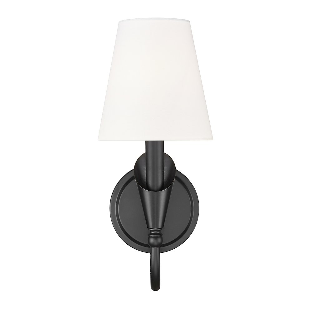 Z-Lite Claudelle 1 Light Wall Sconce in Matte Black color, Steel frame. Picture 2