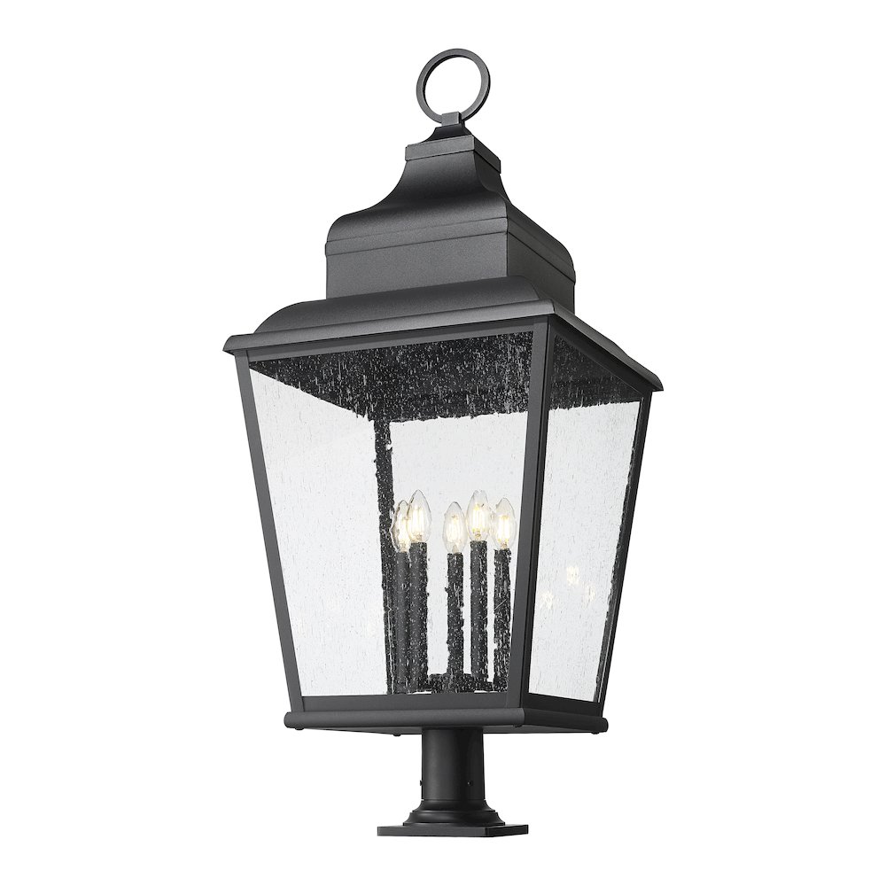Z-Lite 5 Light Outdoor Pier Mounted Fixture, Sand Black. Picture 3