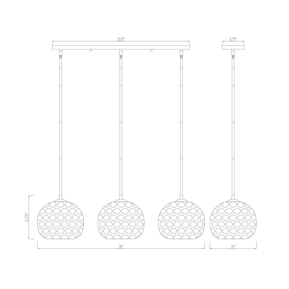 Z-Lite 3 Light Linear Chandelier. Picture 8