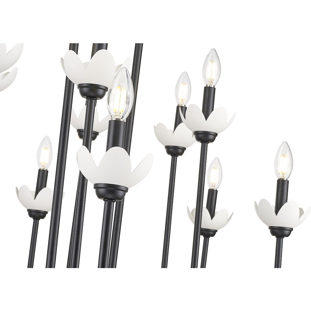 Z-Lite Allistair 16 Light Linear Chandelier in Matte Black color, Steel frame. Picture 4