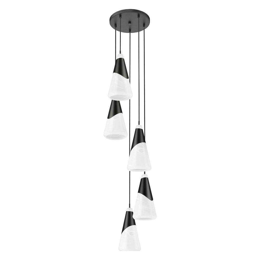 Z-Lite Aimie 5 Light Chandelier, Matte Black. Picture 5