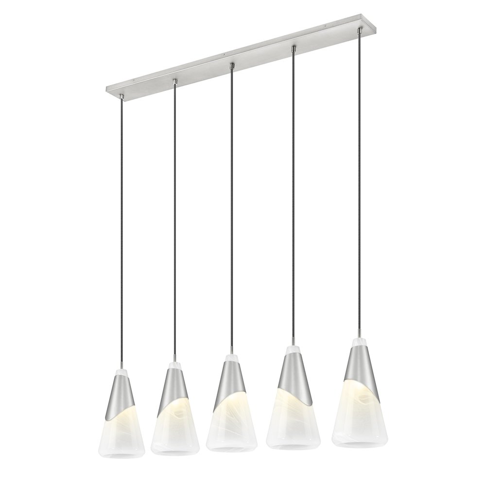 Z-Lite Aimie 5 Light Linear Chandelier, Brushed Nickel. Picture 2