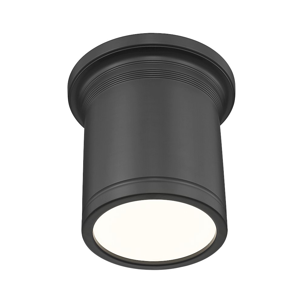 Z-Lite 1 Light Flush Mount, Matte Black. Picture 3