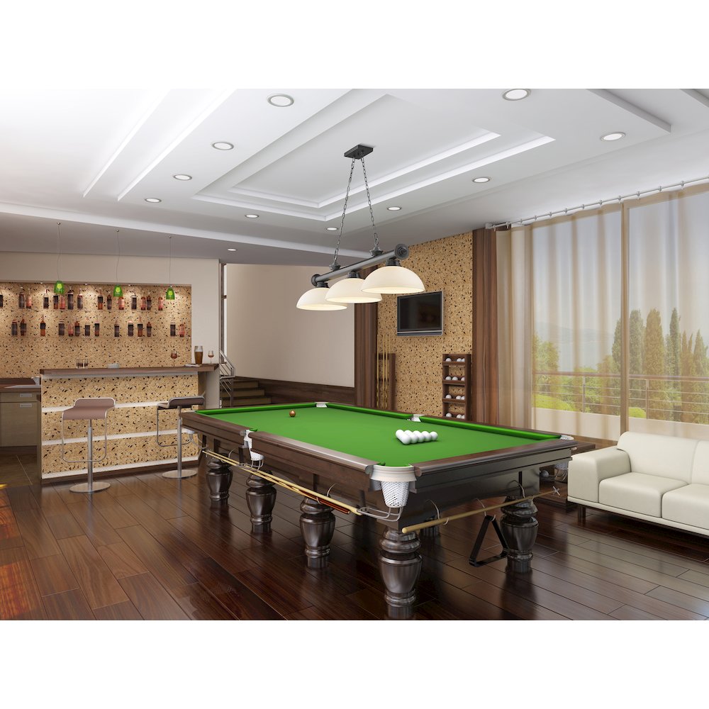 Z-Lite Cordon 3 Light Billiard, Steel Frame, Matte Opal Shade Color. Picture 6