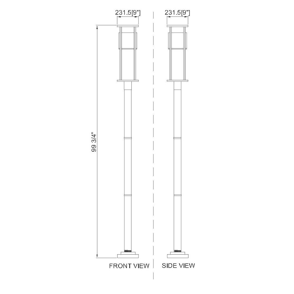 Z-Lite 1 Light Outdoor Post Mounted Fixture. Picture 8