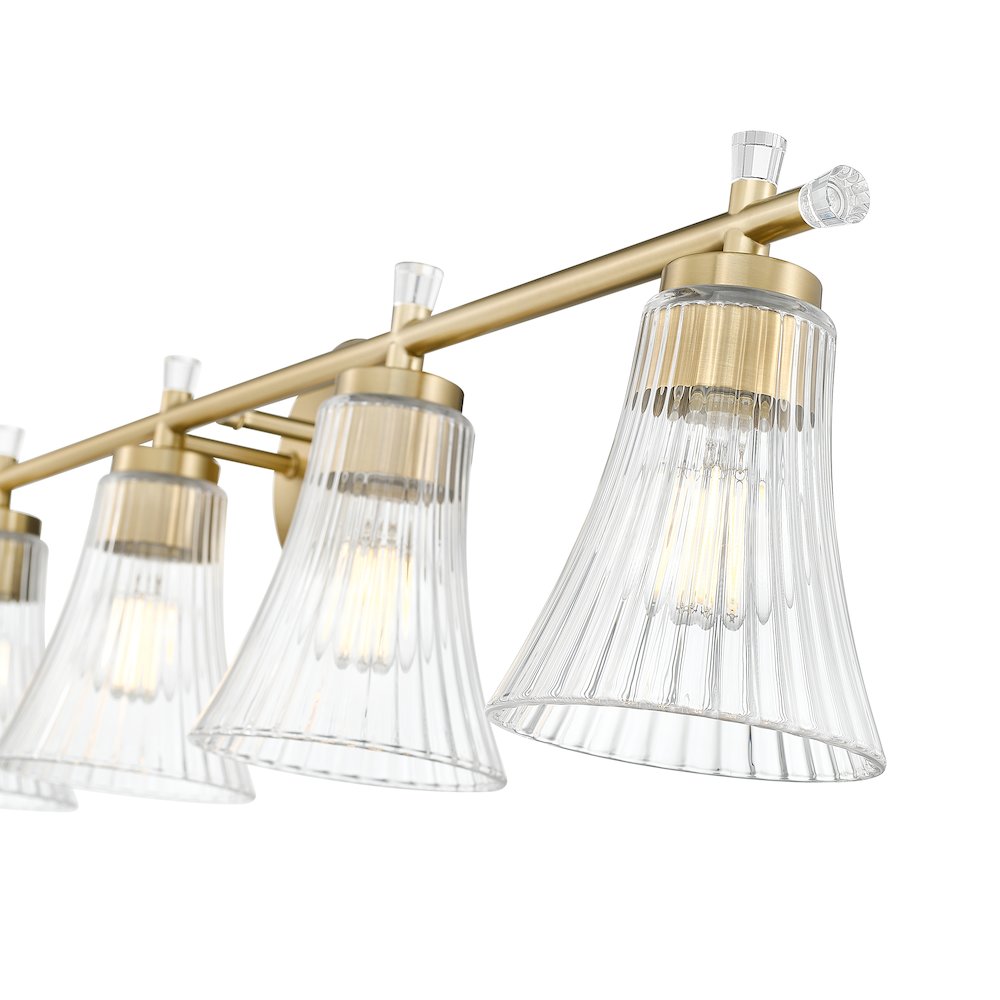Z-Lite Belle 5 Light Vanity in Modern Gold color, Steel frame. Picture 4