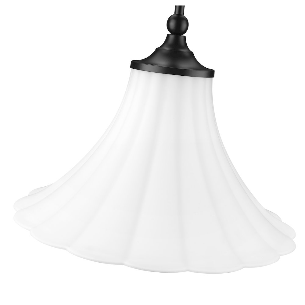 Z-Lite 1 Light Pendant, Matte Black. Picture 4