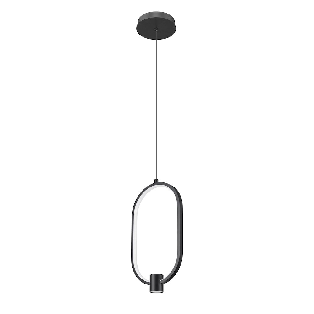 Z-Lite 1 Light Pendant, Matte Black. Picture 7