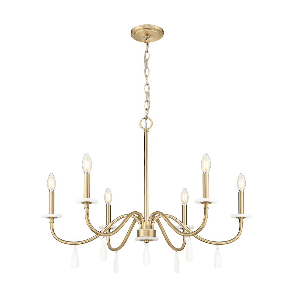 Z-Lite 6 Light Chandelier, Mordern Gold. Picture 3