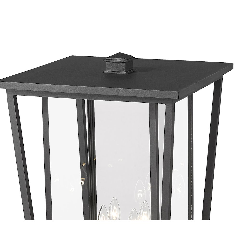 Z-Lite Seoul 4 Light Outdoor Post Mounted Fixture, Black. Picture 4