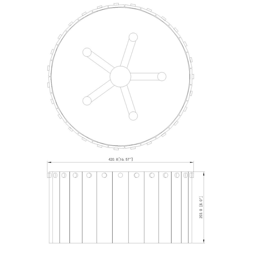 Z-Lite 5 Light Flush Mount. Picture 8