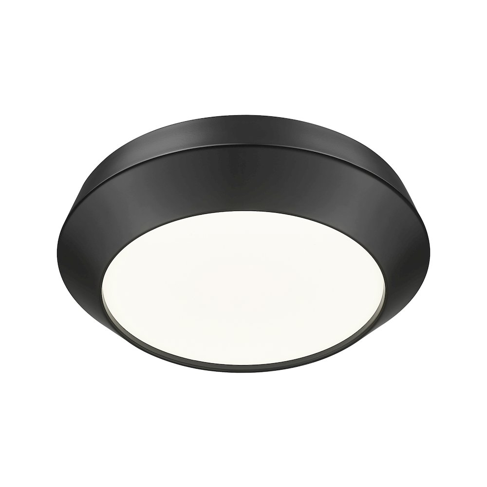 Z-Lite 1 Light Flush Mount, Matte Black. Picture 3