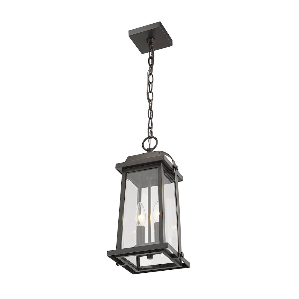 Z-Lite 2 Light Outdoor Chain Mount Ceiling Fixture. Picture 4