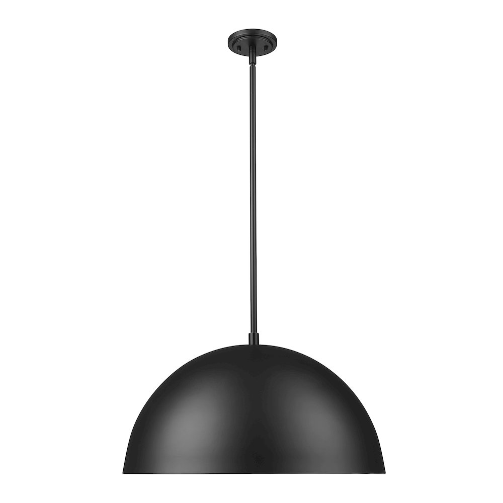 Z-Lite 3 Light Pendant, Matte Black. Picture 1