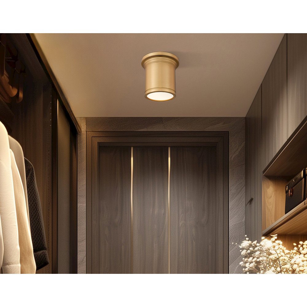 Z-Lite 1 Light Flush Mount, Modern Gold. Picture 5