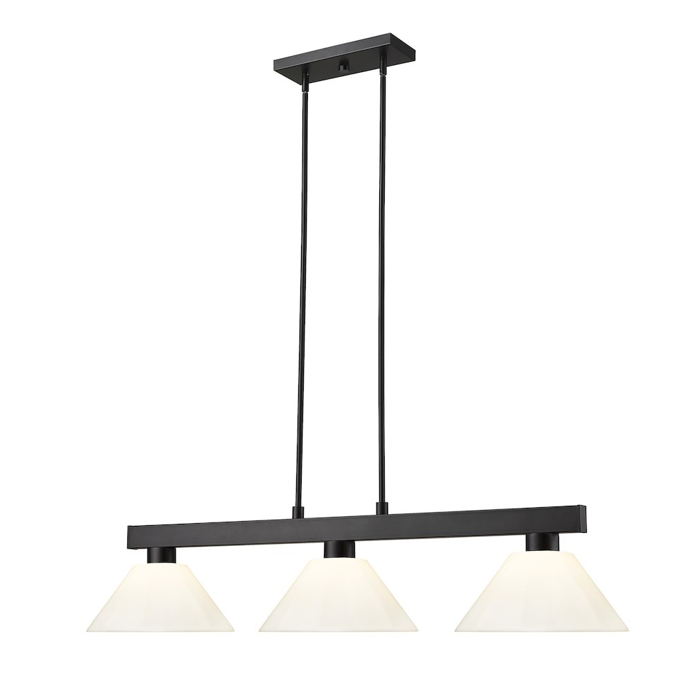 Z-Lite Cobalt 3 Light Billiard, Steel Frame, White Shade Color. Picture 3