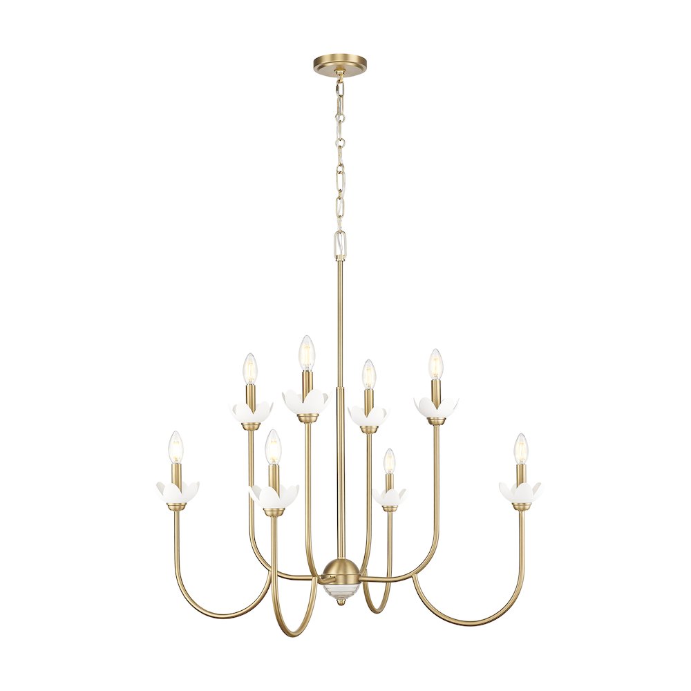 Z-Lite Allistair 8 Light Chandelier in Modern Gold color, Steel frame. Picture 1