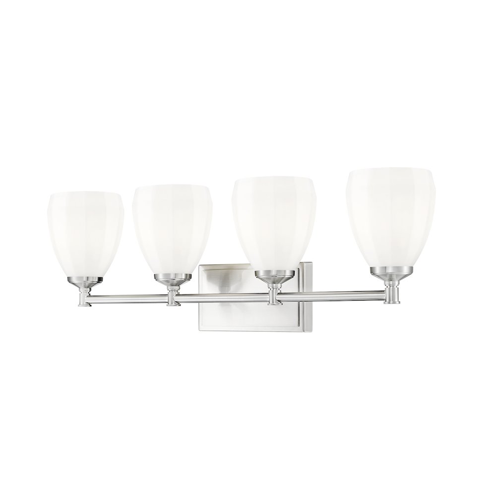 Z-Lite Oren 4 Light Vanity in Brushed Nickel color, Steel frame. Picture 1