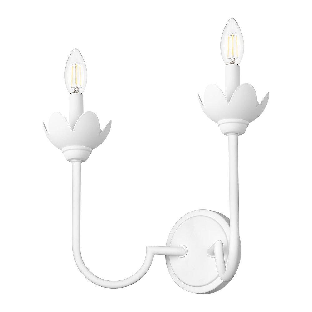 Z-Lite Allistair 2 Light Wall Sconce in Textured White color, Steel frame. Picture 3