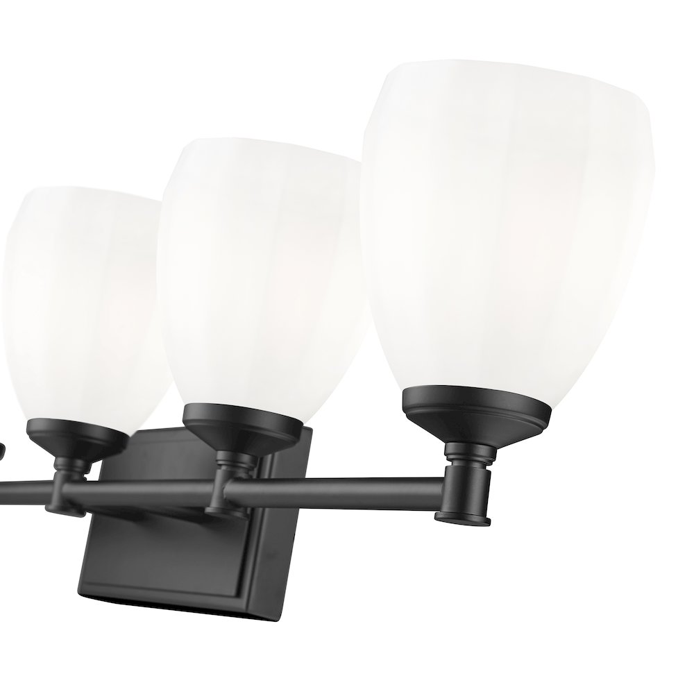 Z-Lite Oren 5 Light Vanity in Matte Black color, Steel frame. Picture 4