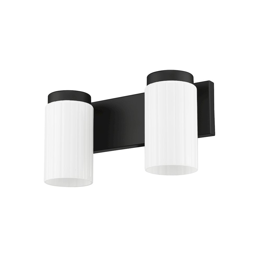 Z-Lite Burk 2 Light Vanity, Matte Black. Picture 5